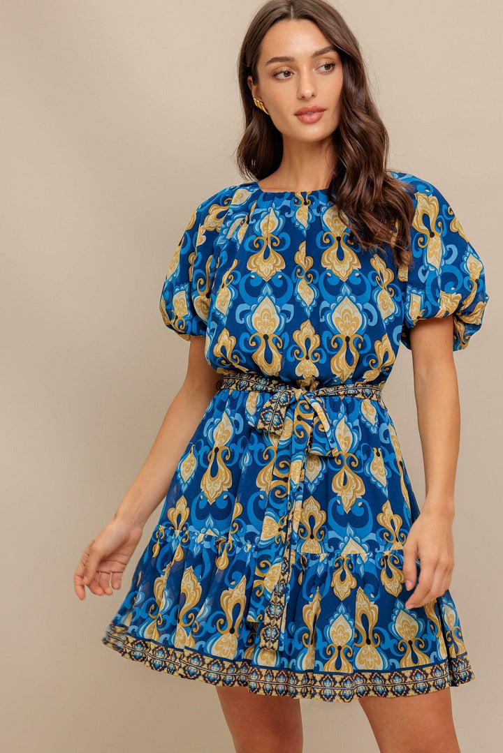 Baroque Breeze Woven Mini Dress from KADOU Boutique