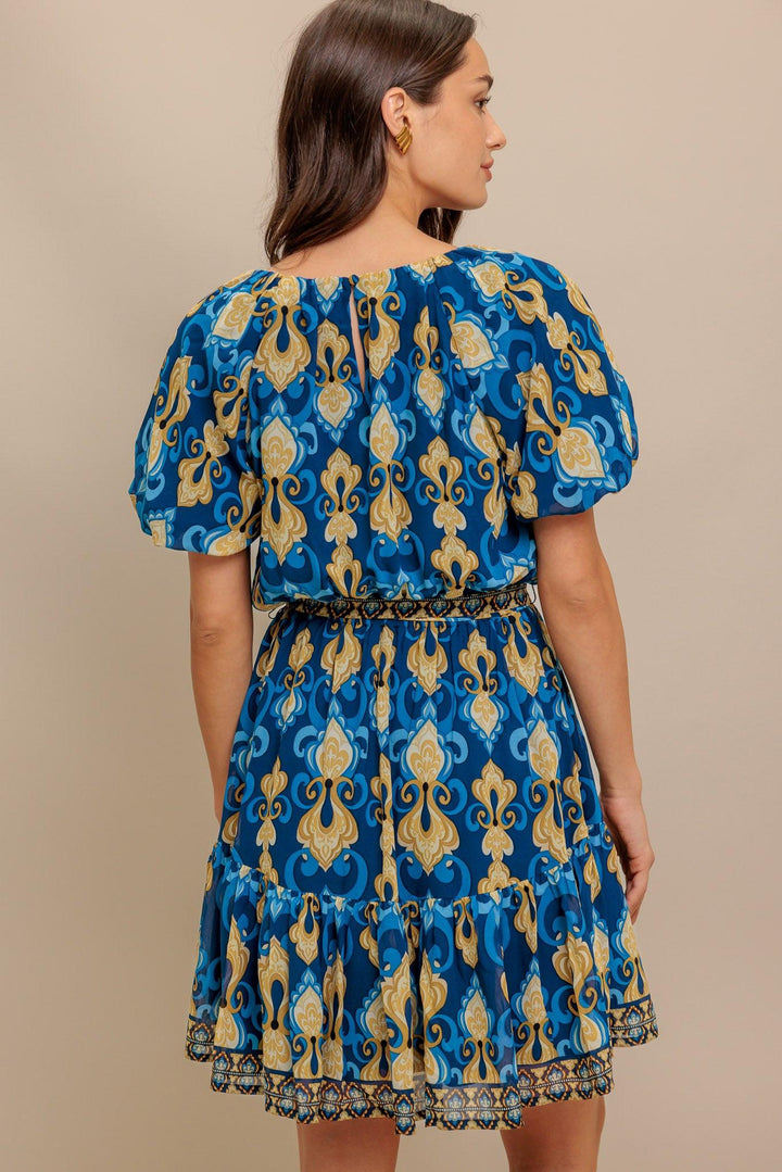 Baroque Breeze Woven Mini Dress from KADOU Boutique