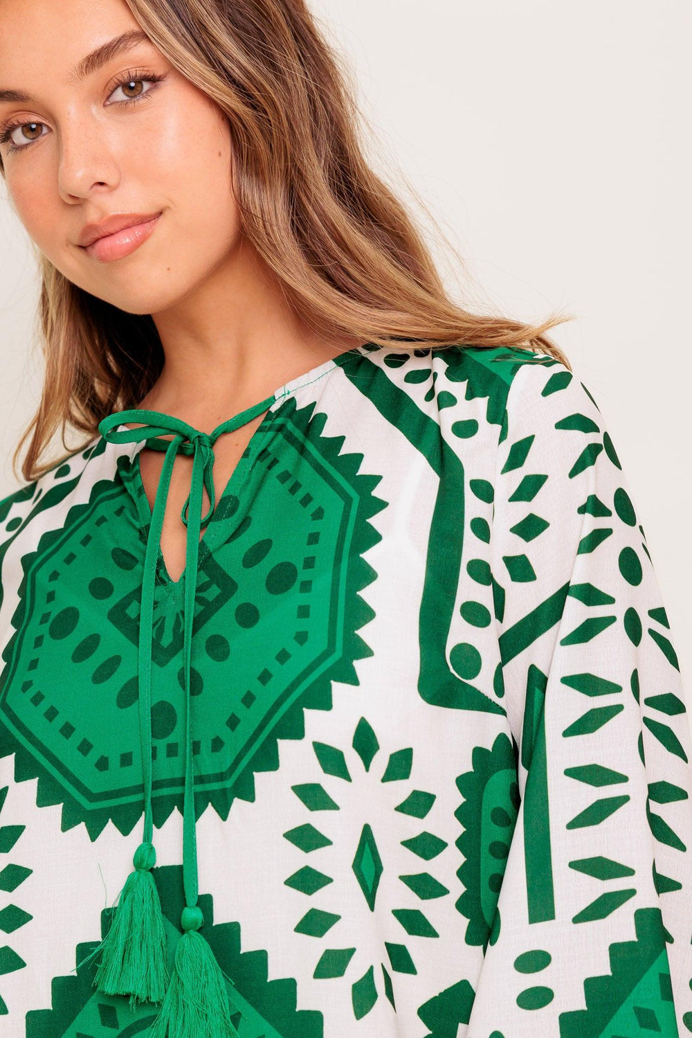 Emerald Terra Tunic Woven Mini Dress from KADOU Boutique