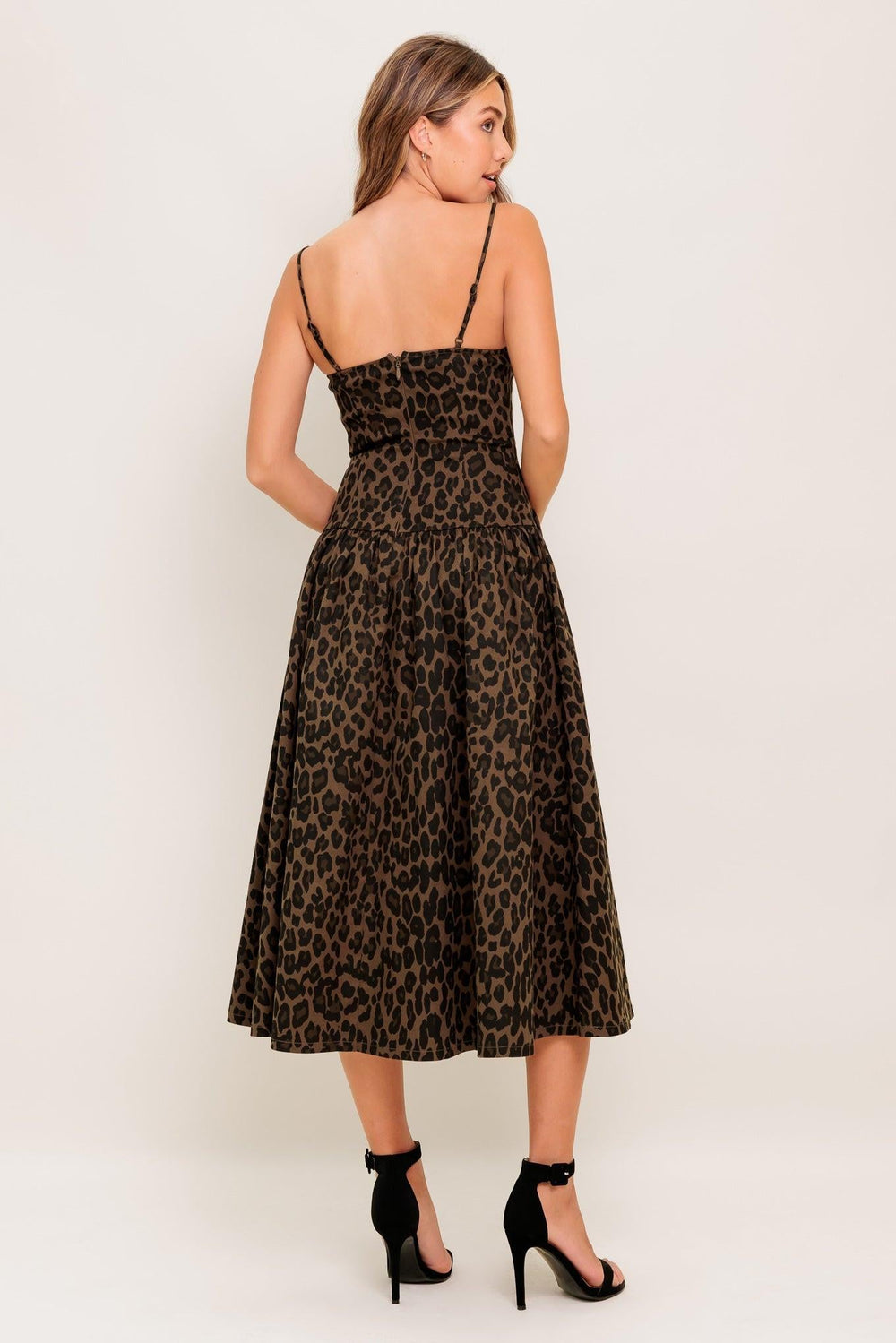 Walk Soft, Strike Strong Leopard Woven Midi Dress from KADOU Boutique