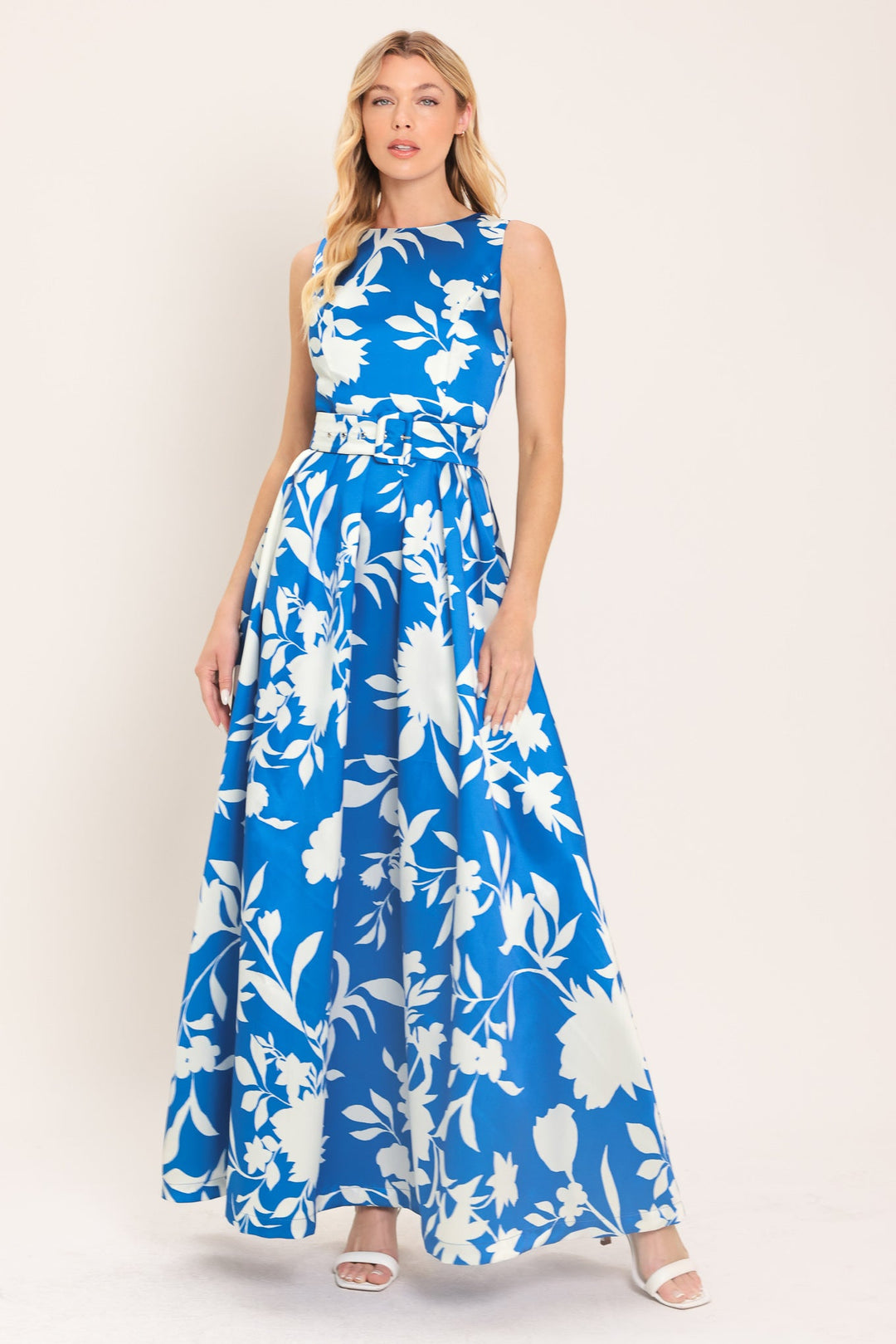 Sapphire Fantasy Blue Woven Maxi Dress from KADOU Boutique