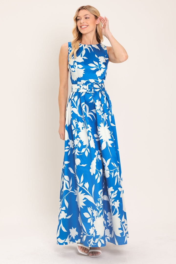 Sapphire Fantasy Blue Woven Maxi Dress from KADOU Boutique