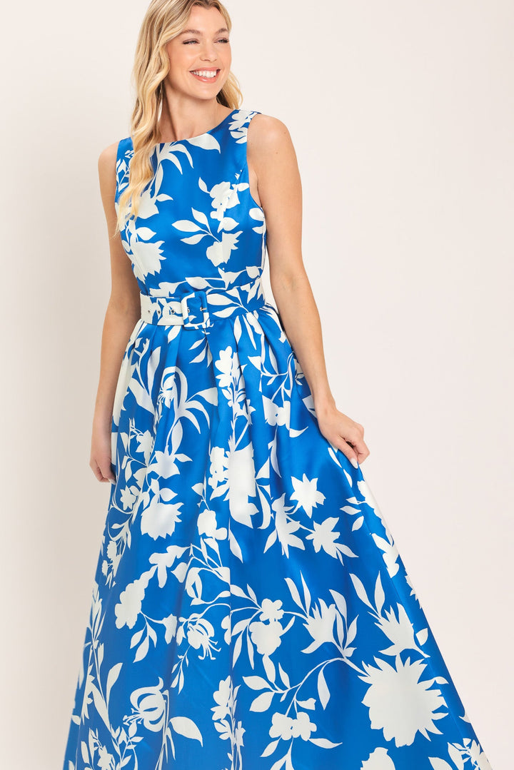 Sapphire Fantasy Blue Woven Maxi Dress from KADOU Boutique