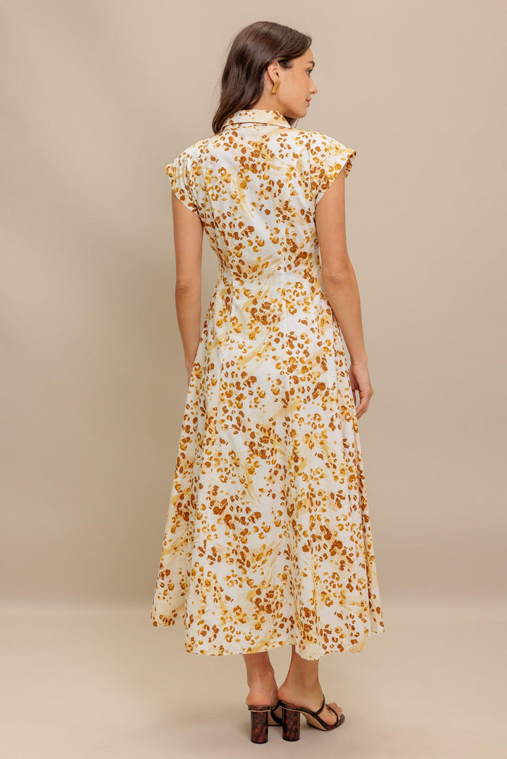Buttercup Kiss Woven Midi Dress from KADOU Boutique