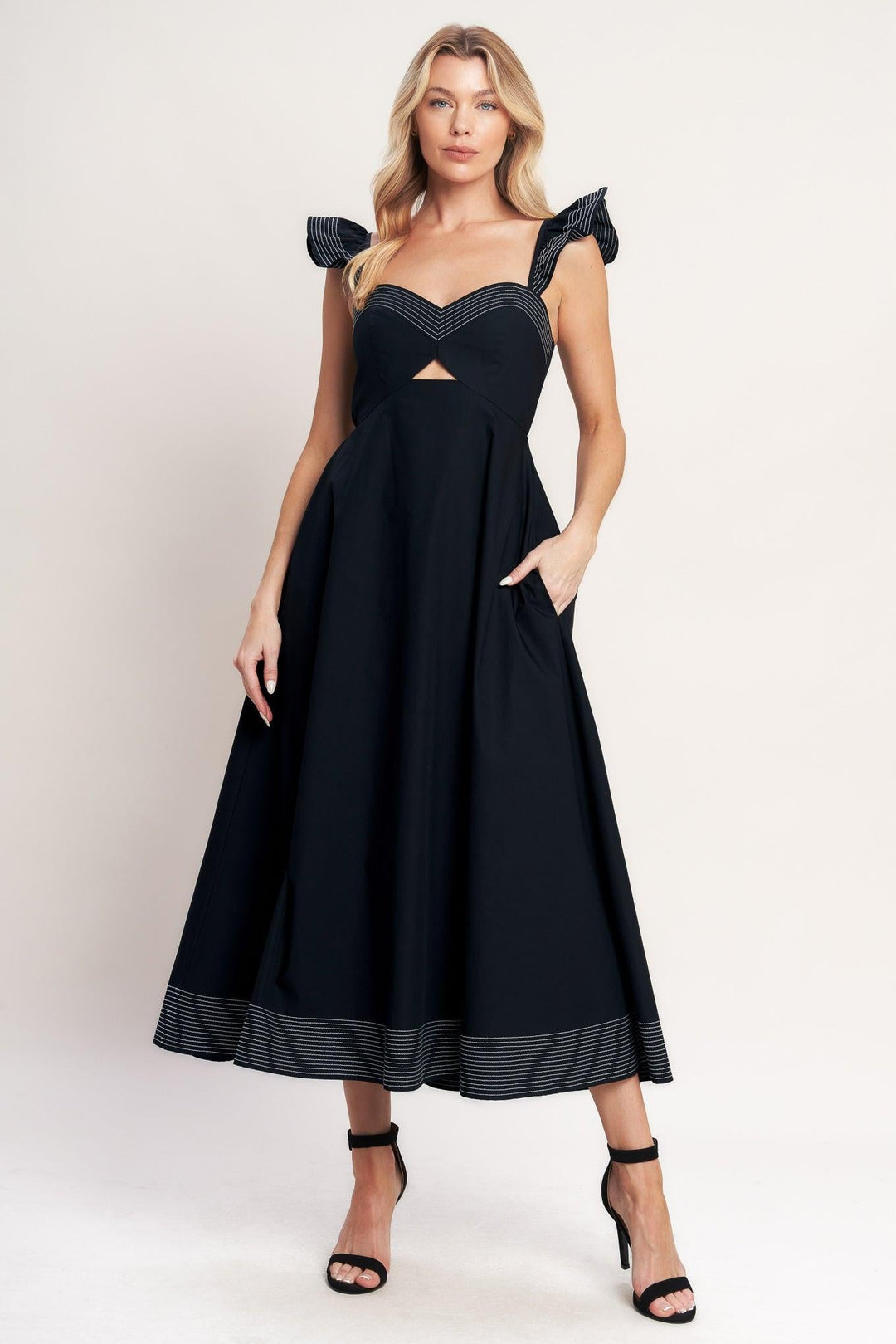 Beautifully Unexpected woven midi dress from KADOU Boutique