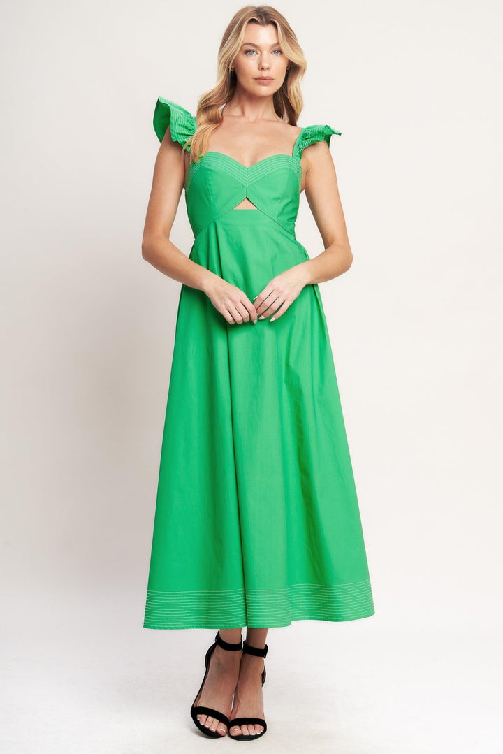 Beautifully Unexpected Woven Midi Dress from KADOU Boutique