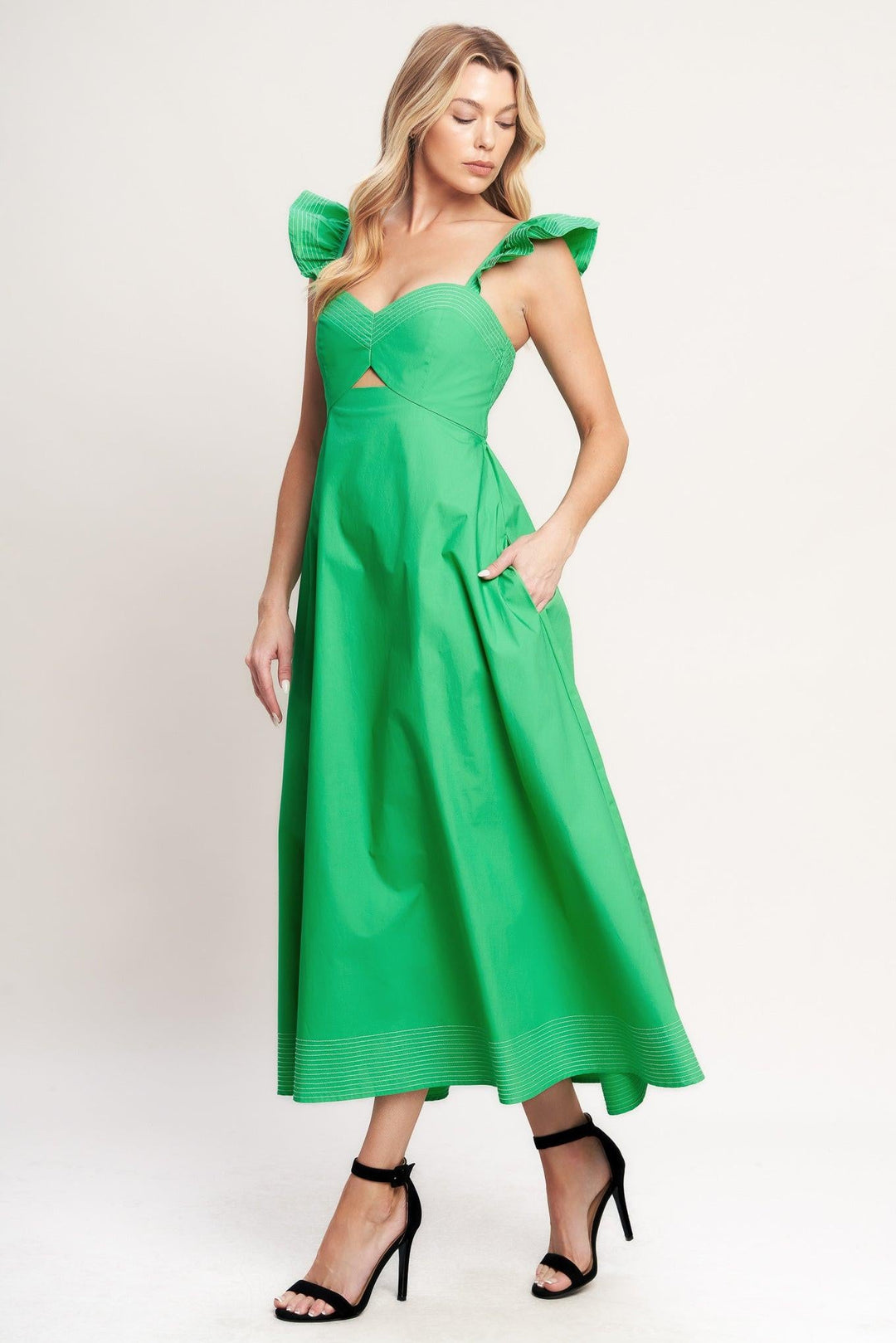 Beautifully Unexpected Woven Midi Dress from KADOU Boutique