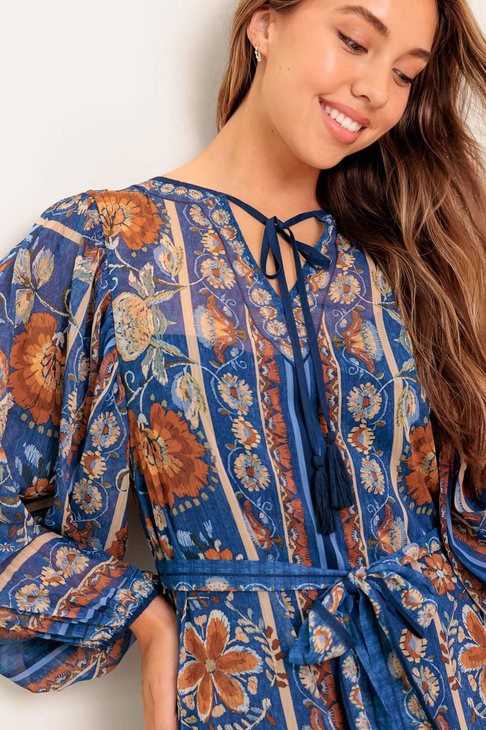Bohemian Tapestry Woven Midi Dress from KADOU Boutique