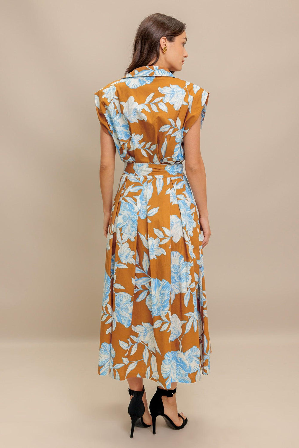 Island Flare Woven Midi Dress from KADOU Boutique
