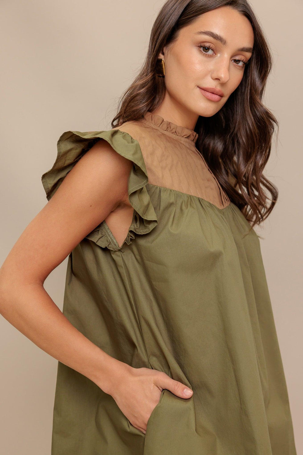 Forest Whisper Woven Mini Dress from KADOU Boutique