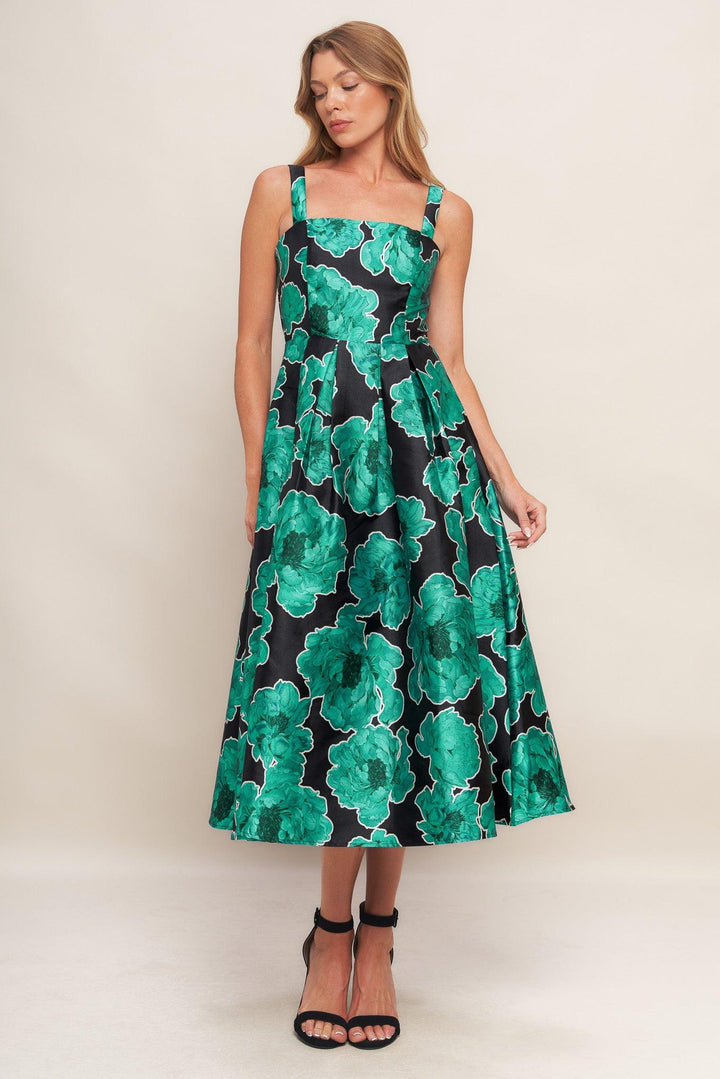 ROYAL BAROQUE WOVEN MIDI DRESS