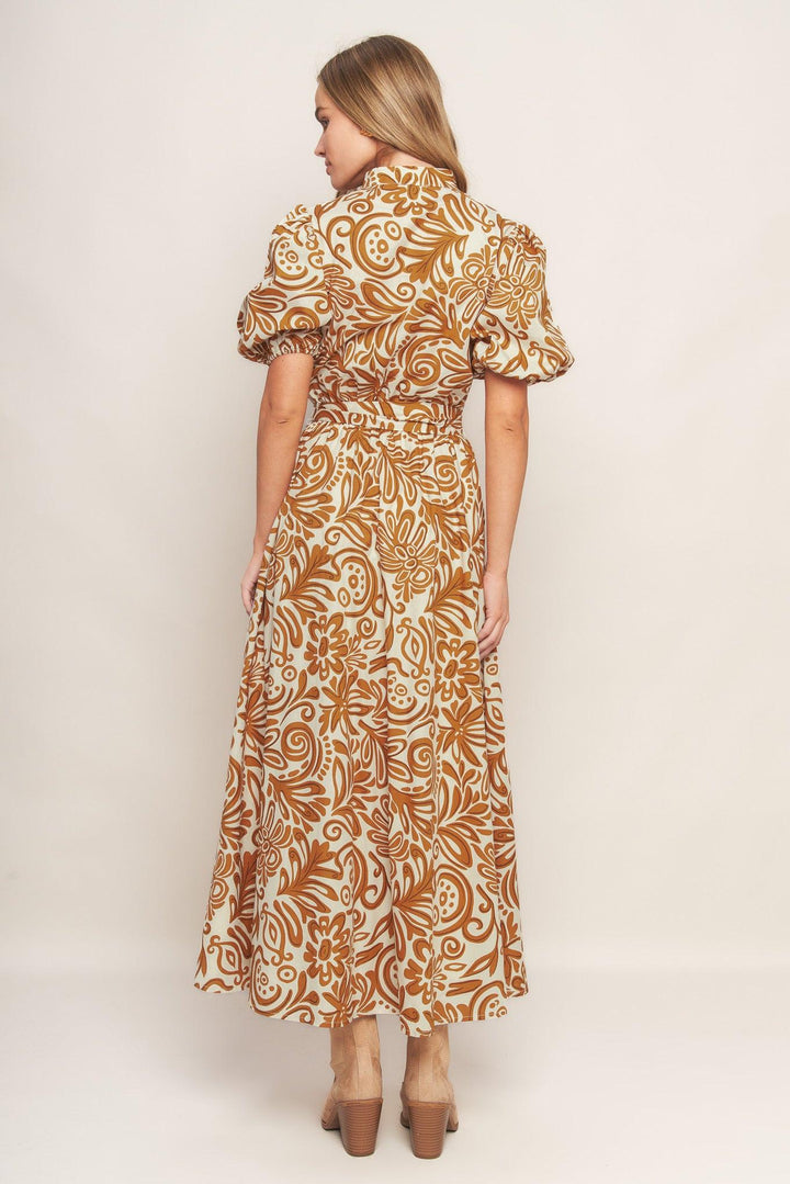 Cinnamon Garden Woven Midi Dress from KADOU Boutique