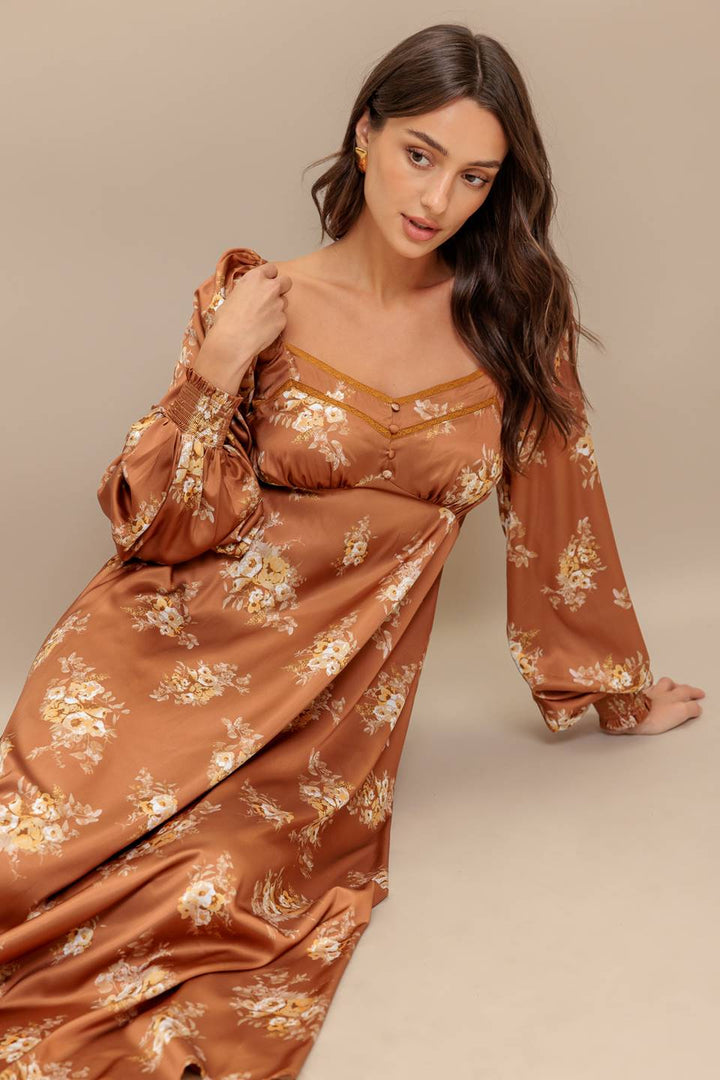 ENGLISH GARDEN WOVEN MIDI DRESS