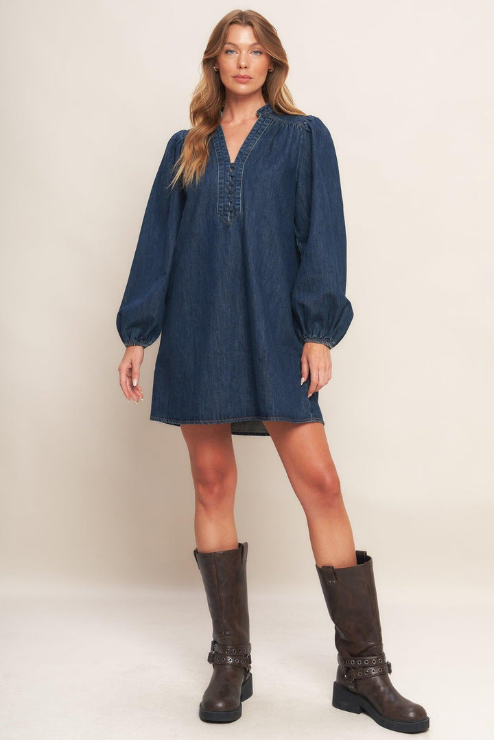 Canyon Breeze Denim Mini Dress from KADOU Boutique