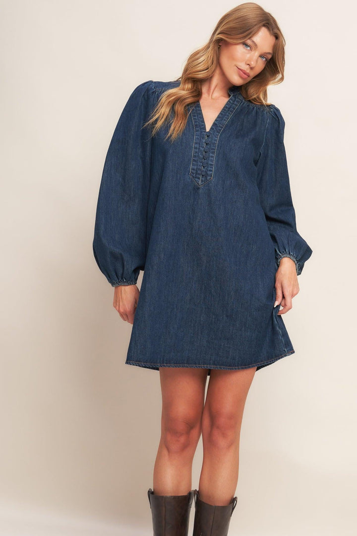 Canyon Breeze Denim Mini Dress from KADOU Boutique
