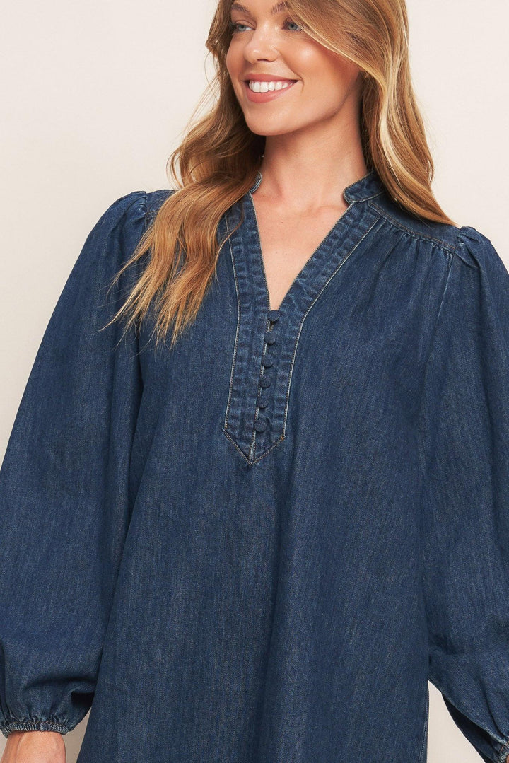 Canyon Breeze Denim Mini Dress from KADOU Boutique