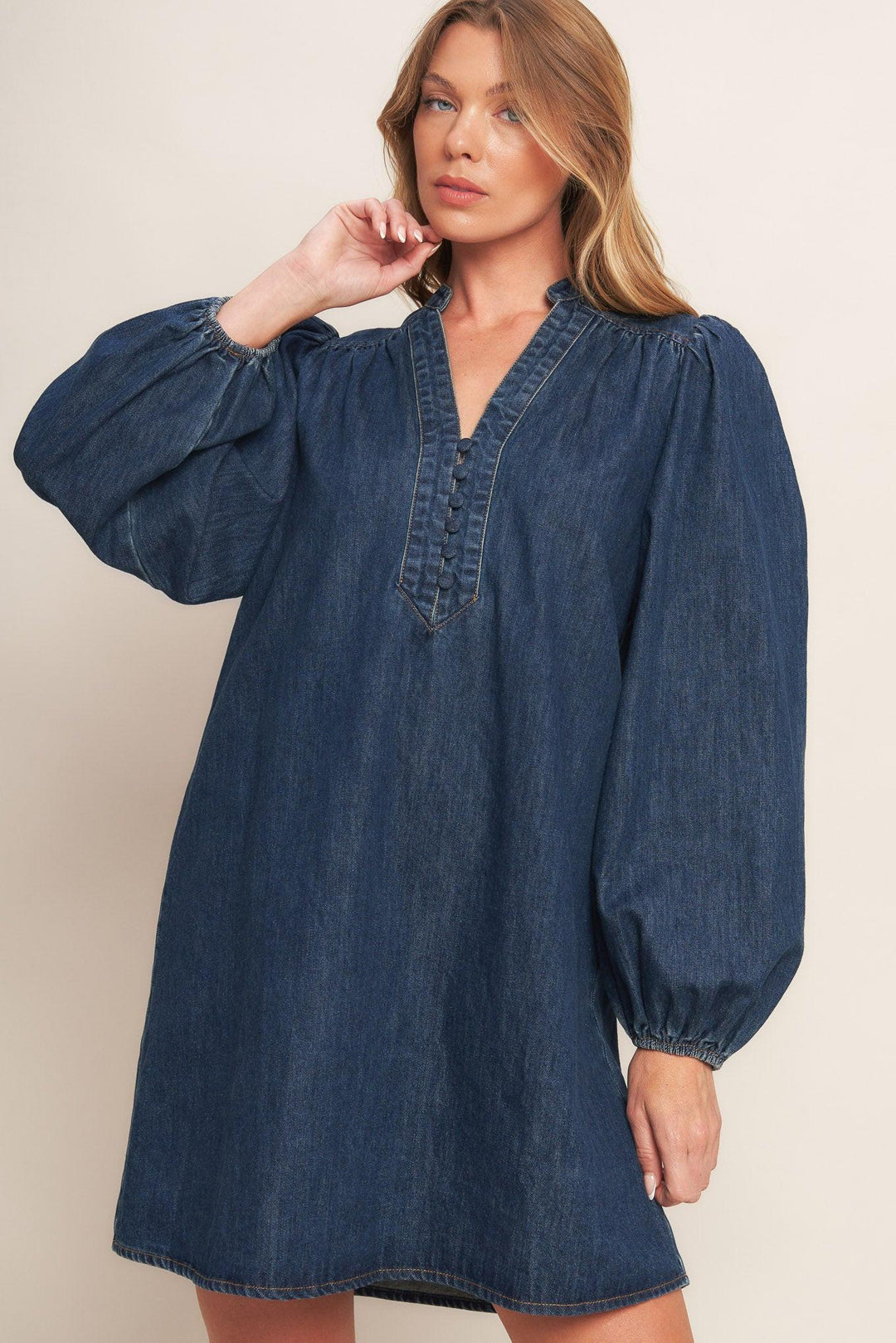 Canyon Breeze Denim Mini Dress from KADOU Boutique