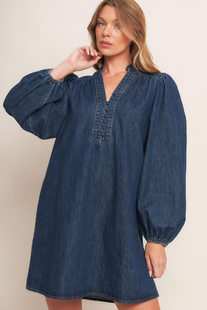 Canyon Breeze Denim Mini Dress from KADOU Boutique