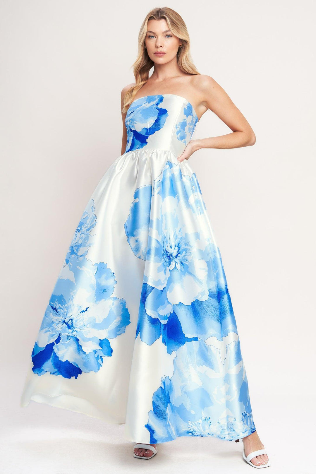 Luxe Peony Woven Maxi Dress from KADOU Boutique