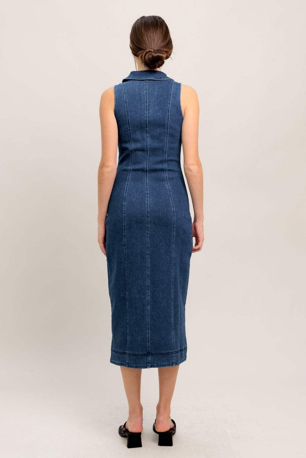 Everyday Edge Denim Midi Dress from KADOU Boutique