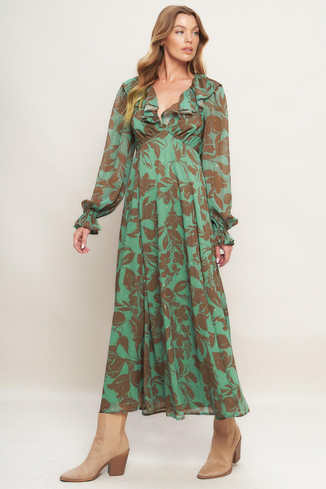 Botanic Dreams Woven Maxi Dress from KADOU Boutique