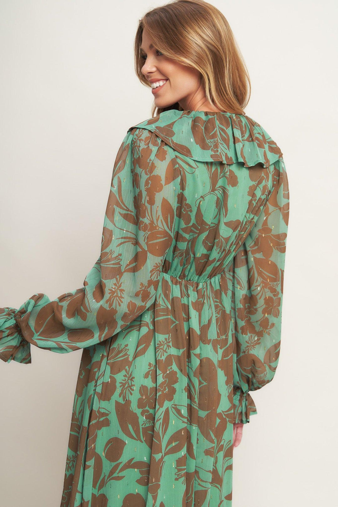 Botanic Dreams Woven Maxi Dress from KADOU Boutique