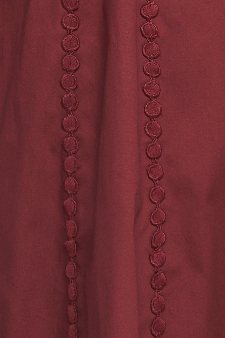 MODERN FEMME BURGUNDY WOVEN MIDI DRESS