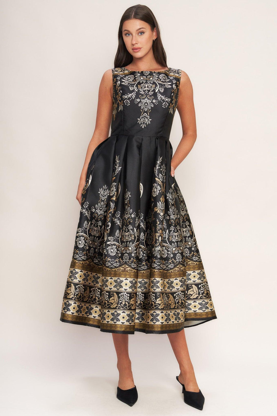 Baroque Spell Woven Midi Dress from KADOU Boutique
