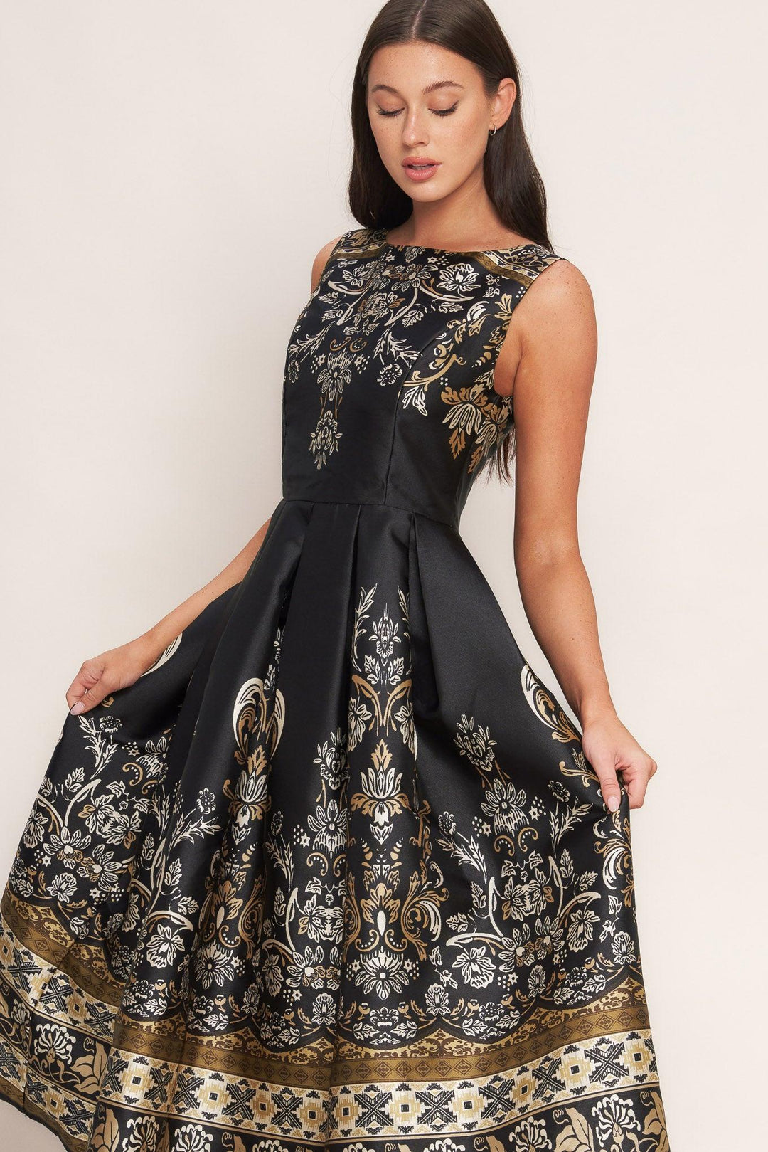 Baroque Spell Woven Midi Dress from KADOU Boutique