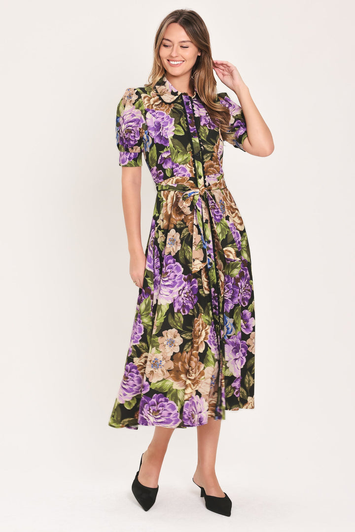 VIVID HERITAGE WOVEN MIDI DRESS