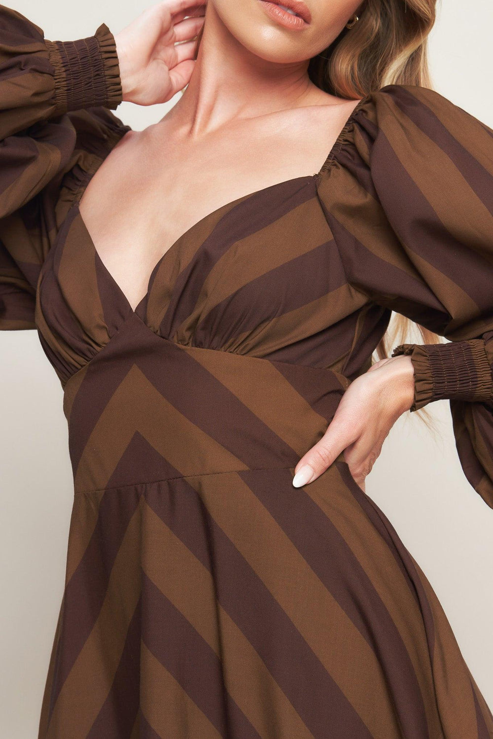 Brown Goddess Flow Woven Midi Dress from KADOU Boutique