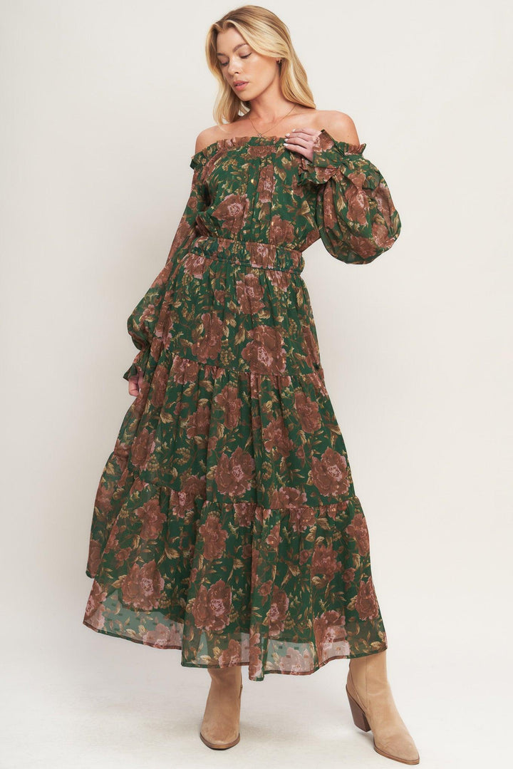TERRACOTTA TRAIL WOVEN MIDI DRESS