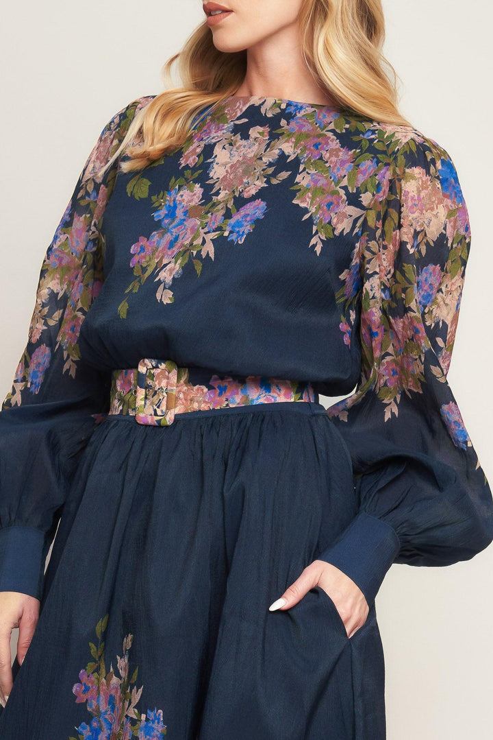 Charming Tapestry Woven Midi Dress from KADOU Boutique