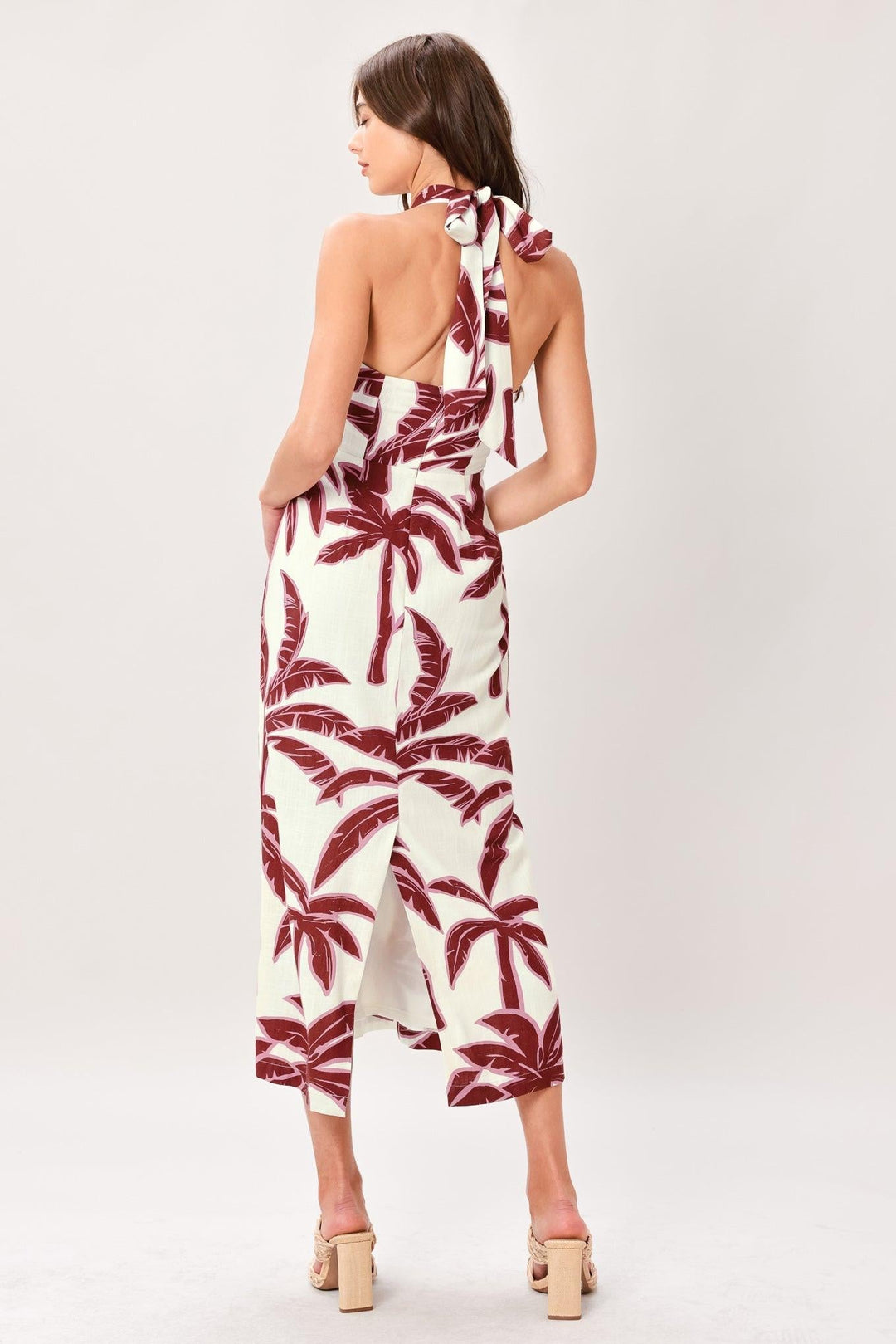 Palm Siren Woven Midi Dress from KADOU Boutique
