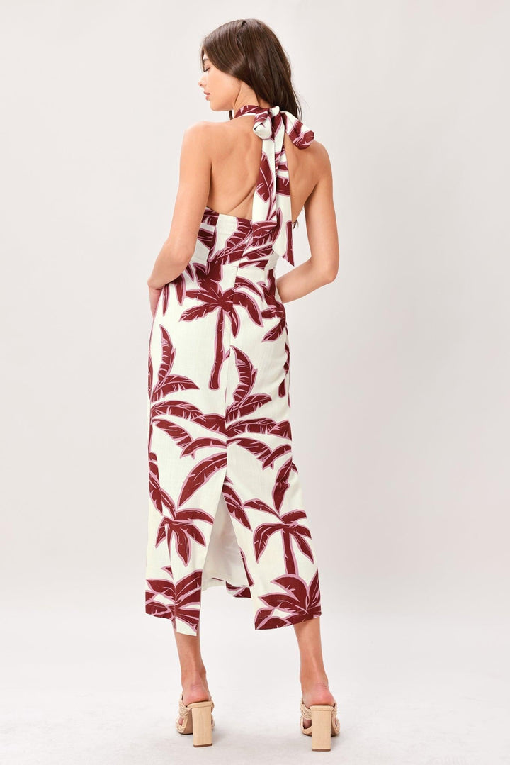 Palm Siren Woven Midi Dress from KADOU Boutique