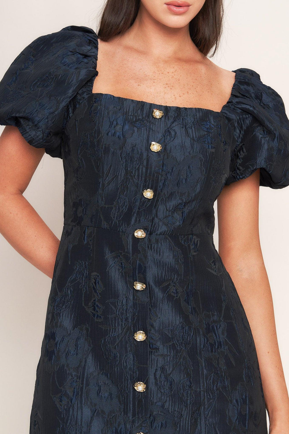 Golden Moon Woven Mini Dress from KADOU Boutique