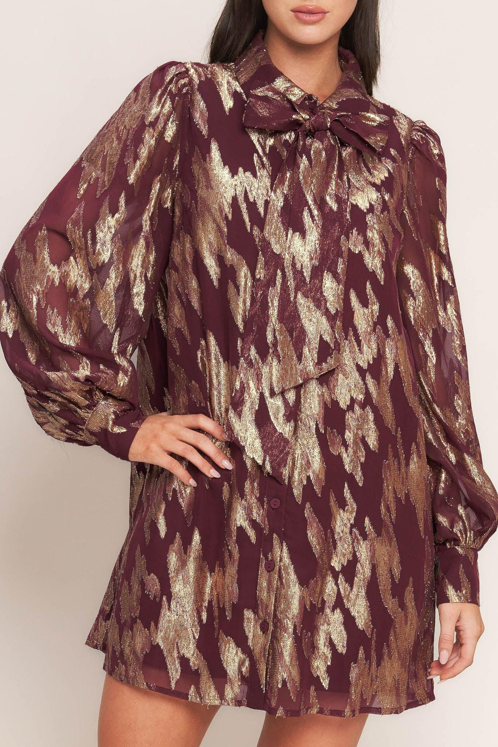 Metallic Muse Woven Mini Dress from KADOU Boutique