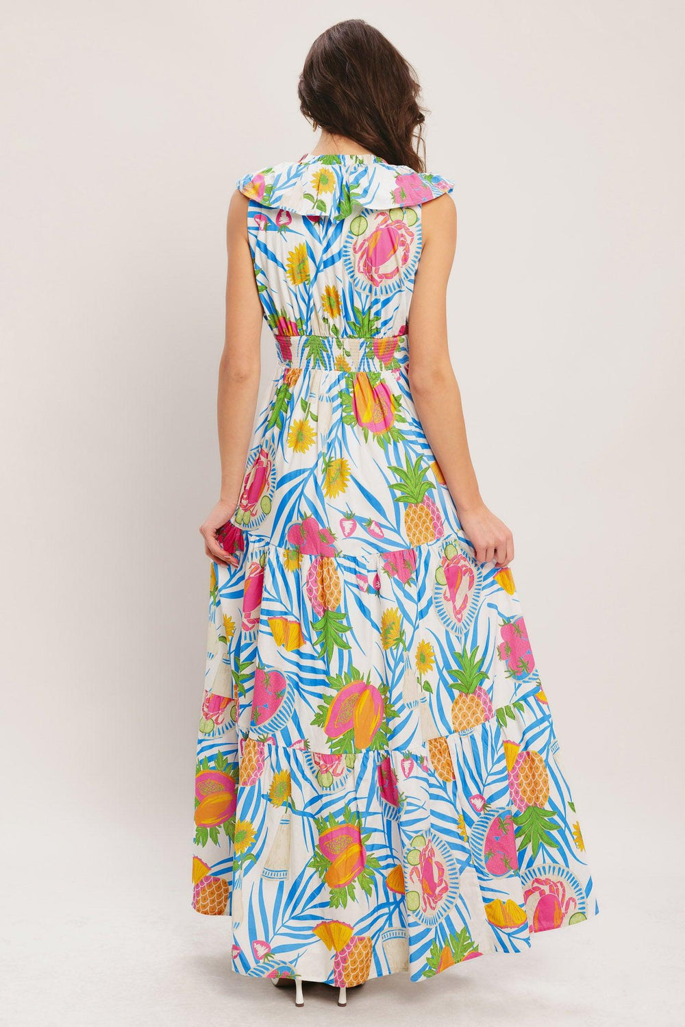 Pineapple Paradise Woven Maxi Dress from KADOU Boutique