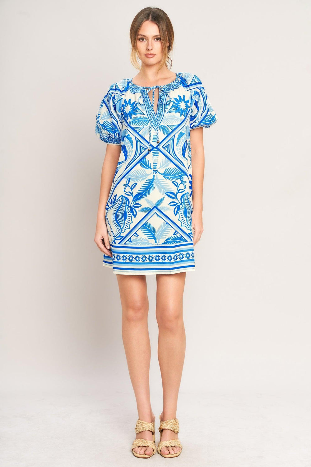 Blue Lagoon Resort Woven Mini Dress from KADOU Boutique