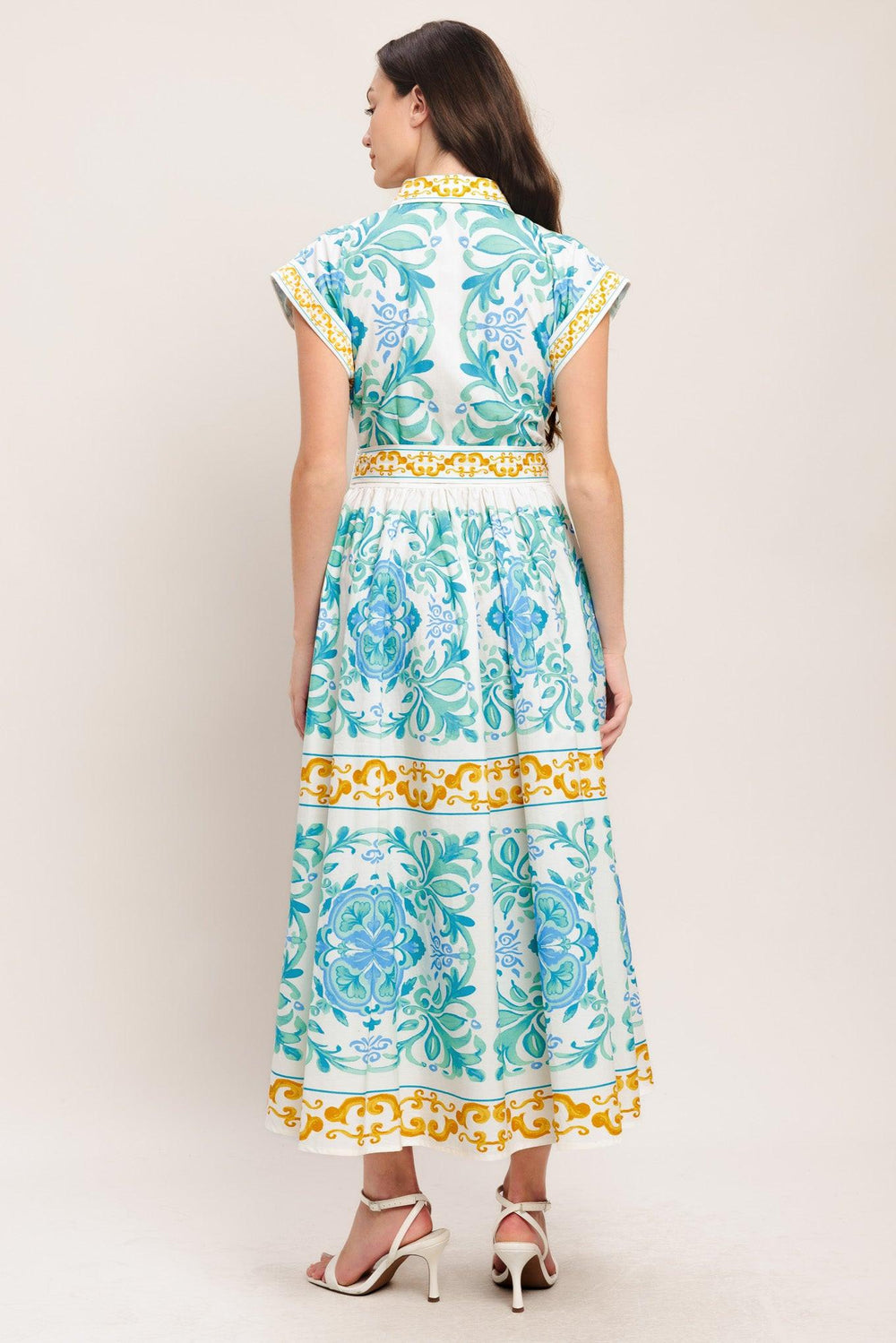 Blue Regalia Woven Midi Dress from KADOU Boutique