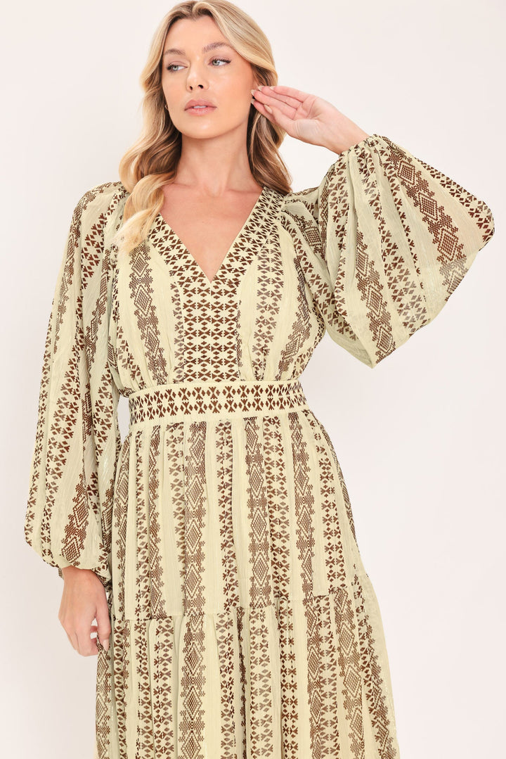 Tribal Whisper Woven Midi Dress from KADOU Boutique