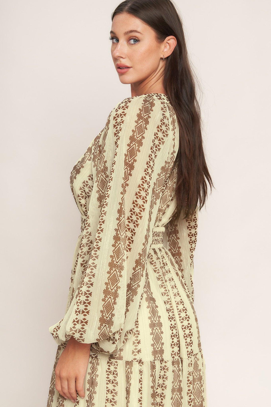 brown tribal dress Brown Polyester Tribal Plus Size Elegant Kaftan Dress for Women