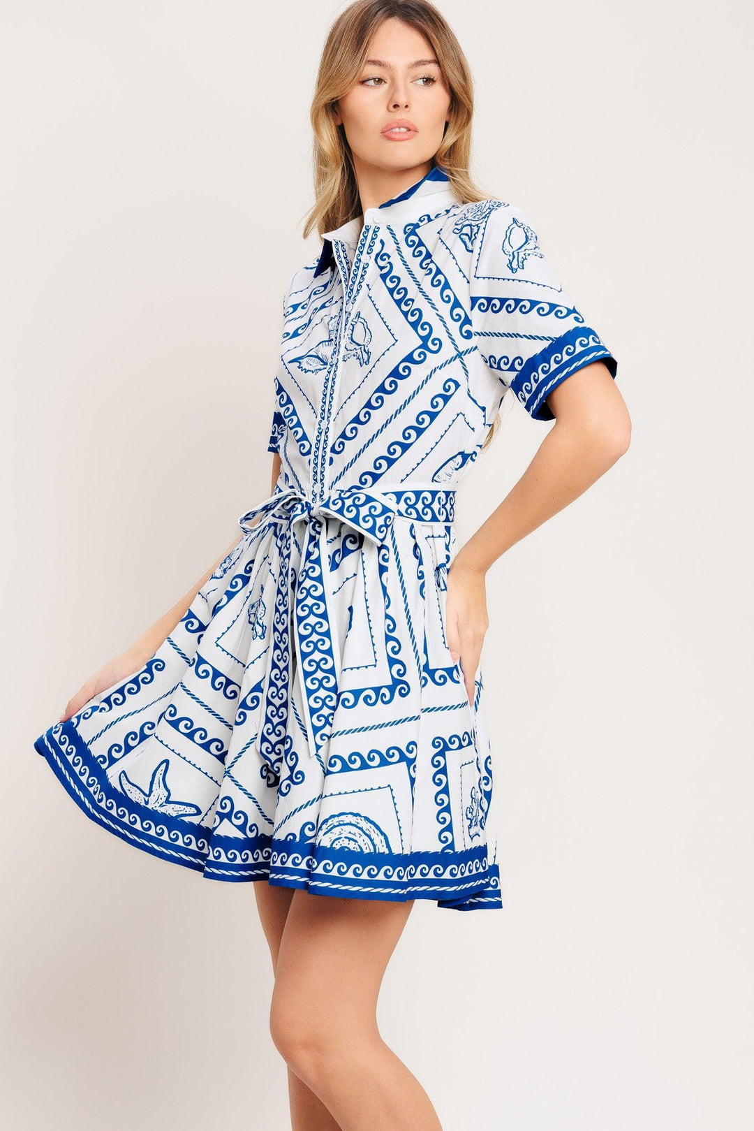 Island Polish woven mini dress from KADOU Boutique