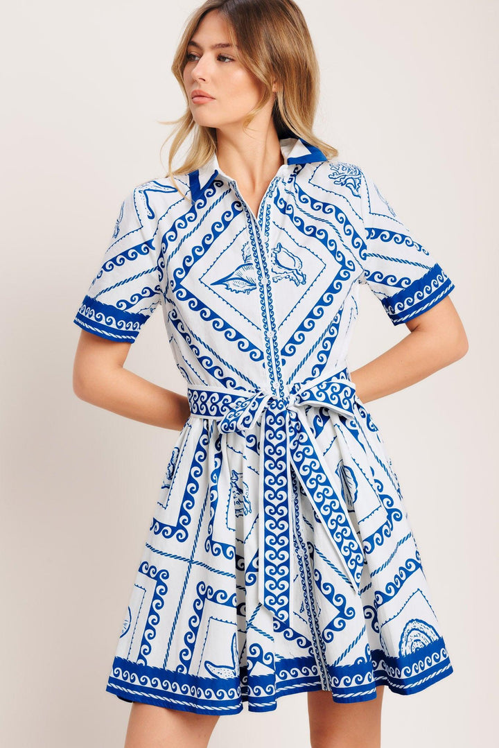 Island Polish woven mini dress from KADOU Boutique
