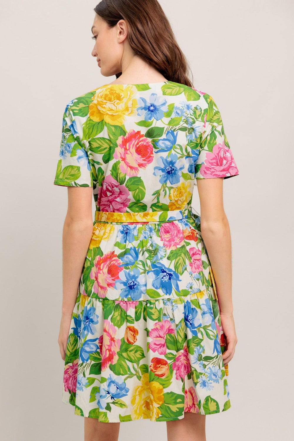 Sunshine in Full Bloom Woven Mini Dress from KADOU Boutique