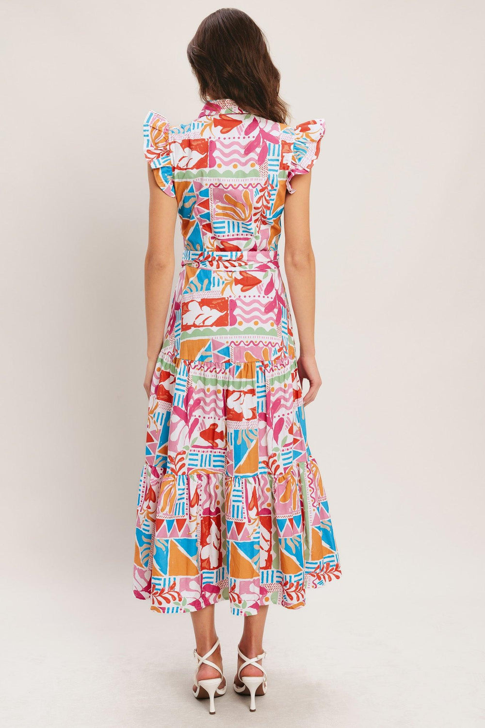 Riviera Mosaic Woven Midi Dress from KADOU Boutique