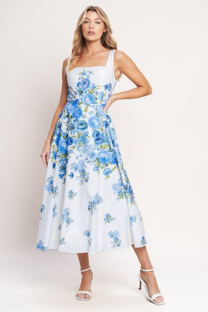 Classic Bloom Day Woven Midi Dress from KADOU Boutique