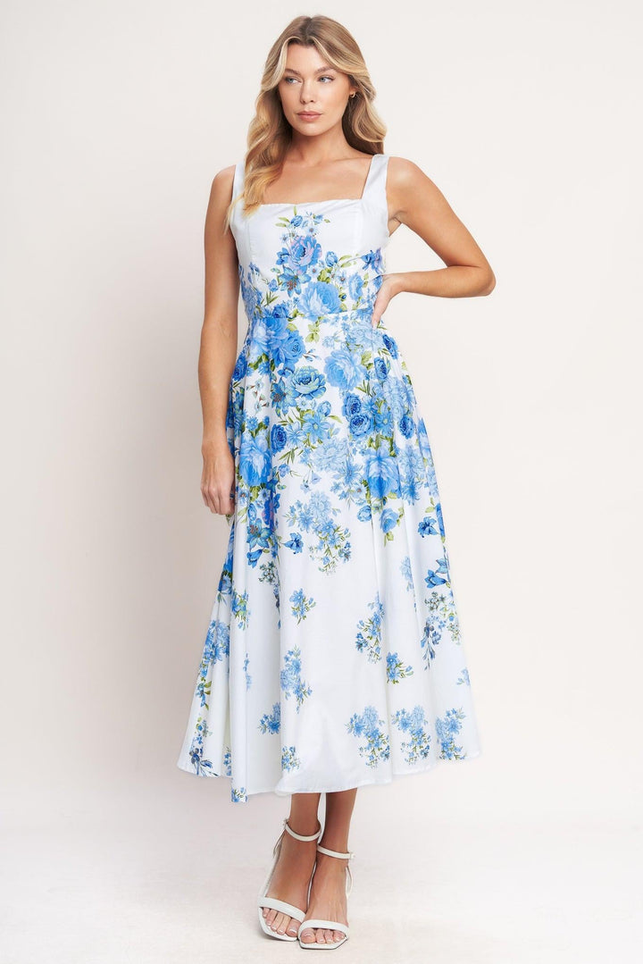 Classic Bloom Day Woven Midi Dress from KADOU Boutique
