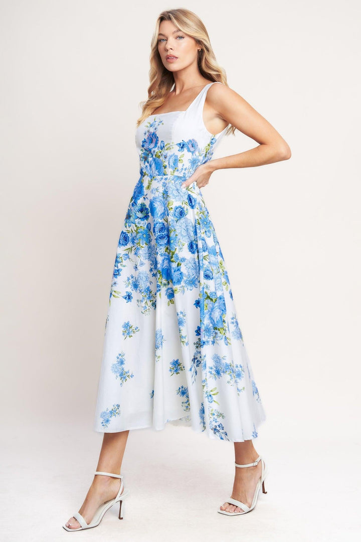Classic Bloom Day Woven Midi Dress from KADOU Boutique