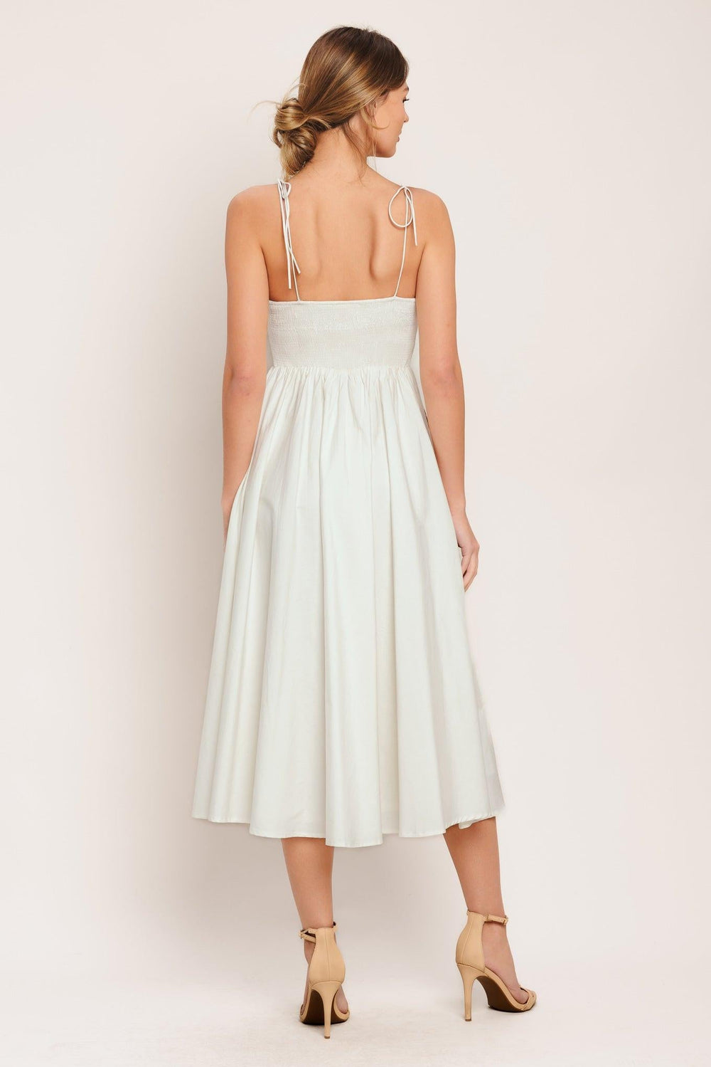 Poetic Bloom Woven Midi Dress from KADOU Boutique